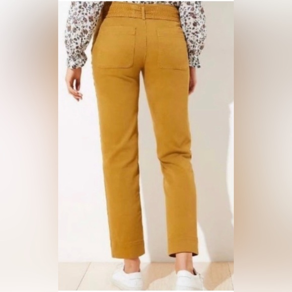 LOFT‎ Petite Pants Cropped Petite Pants High Waist Belted Pants - Picture 2 of 15